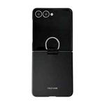 For Samsung Galaxy Z Flip7 5G Electricplating Ring Buckle Folding Phone Case(Black)