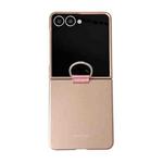 For Samsung Galaxy Z Flip7 5G Electricplating Ring Buckle Folding Phone Case(Gold)