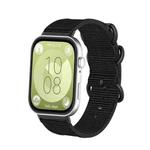 For Huawei Watch Fit 4 Pro / Fit 4 / Fit 3 Canvas Ring Buckle Nylon Watch Band(Black)