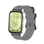 For Huawei Watch Fit 4 Pro / Fit 4 / Fit 3 Canvas Ring Buckle Nylon Watch Band(Gray)
