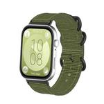 For Huawei Watch Fit 4 Pro / Fit 4 / Fit 3 Canvas Ring Buckle Nylon Watch Band(Army Green)