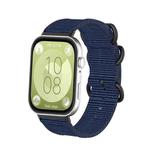 For Huawei Watch Fit 4 Pro / Fit 4 / Fit 3 Canvas Ring Buckle Nylon Watch Band(Midnight Blue)