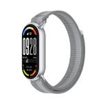 For Xiaomi Smart Band 10 / 9 / 8 Integrated Nylon Loop Hook And Loop Fastener Watch Band(Silver)