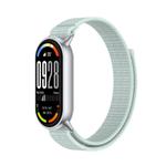 For Xiaomi Smart Band 10 / 9 / 8 Integrated Nylon Loop Hook And Loop Fastener Watch Band(Light Green)
