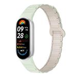 For Xiaomi Smart Band 10 / 9 / 8 Tri-beads Magnetic Silicone Watch Band(Mint Starlight)