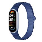 For Xiaomi Smart Band 10 / 9 / 8 Tri-beads Magnetic Silicone Watch Band(Dark Light Navy Blue)