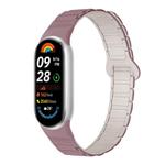 For Xiaomi Smart Band 10 / 9 / 8 Tri-beads Magnetic Silicone Watch Band(Smokey Purple Starlight)