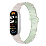 For Xiaomi Smart Band 10 / 9 / 8 Tri-beads Magnetic Silicone Watch Band(Starlight Misty Mint)