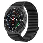 For Samsung Galaxy Watch 8 40mm / 44mm Woven Nylon Hook And Loop Fastener Watch Band(Black)