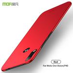 MOFI Frosted PC Ultra-thin Hard Case for Moto P40/One Vision(red)