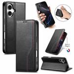 For iPhone 16 Elastic Wristband Magnetic Suction Leather Phone Case(Black)