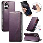 For iPhone 16 Elastic Wristband Magnetic Suction Leather Phone Case(Purple)