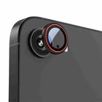 For iPhone 16e Kalebol Precise Alignment Stepped Eagle Eye Metal Lens Film(Black Red)