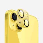 For iPhone 15 Kalebol Precise Alignment Stepped Eagle Eye Metal Lens Film(Yellow)