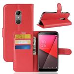 Litchi Texture Horizontal Flip Leather Case for Vodafone Smart N9 / VFD 720 , with Wallet & Holder & Card Slots(red)