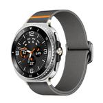 For Samsung Galaxy Watch 8 40mm / 44mm Bull Bead Buckle Elastic Nylon Watch Band(Dark Gray)