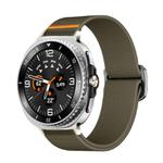 For Samsung Galaxy Watch 8 40mm / 44mm Bull Bead Buckle Elastic Nylon Watch Band(Army Green)