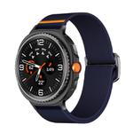 For Samsung Galaxy Watch 8 40mm / 44mm Bull Bead Buckle Elastic Nylon Watch Band(Dark Blue)