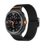 For Samsung Galaxy Watch 8 40mm / 44mm Bull Bead Buckle Elastic Nylon Watch Band(Black)