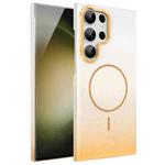 For Samsung Galaxy S23 Ultra 5G Gold Diamond Glitter Gradient MagSafe Shockproof Phone Case(Gold)