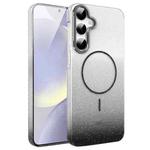 For Samsung Galaxy S24+ 5G Gold Diamond Glitter Gradient MagSafe Shockproof Phone Case(Black)