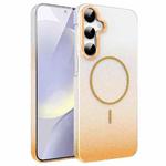 For Samsung Galaxy S24+ 5G Gold Diamond Glitter Gradient MagSafe Shockproof Phone Case(Gold)