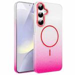 For Samsung Galaxy S24+ 5G Gold Diamond Glitter Gradient MagSafe Shockproof Phone Case(Red)