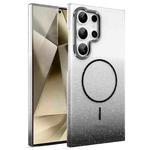 For Samsung Galaxy S24 Ultra 5G Gold Diamond Glitter Gradient MagSafe Shockproof Phone Case(Black)