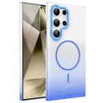 For Samsung Galaxy S24 Ultra 5G Gold Diamond Glitter Gradient MagSafe Shockproof Phone Case(Blue)