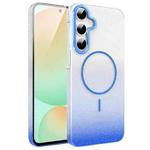 For Samsung Galaxy S24 FE 5G Gold Diamond Glitter Gradient MagSafe Shockproof Phone Case(Blue)