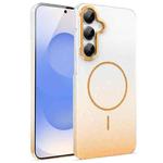 For Samsung Galaxy S25+ 5G Gold Diamond Glitter Gradient MagSafe Shockproof Phone Case(Gold)