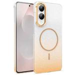 For Samsung Galaxy S25 Edge 5G Gold Diamond Glitter Gradient MagSafe Shockproof Phone Case(Gold)