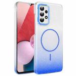 For Samsung Galaxy A13 4G Gold Diamond Glitter Gradient MagSafe Shockproof Phone Case(Blue)