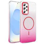 For Samsung Galaxy A23 4G / 5G Gold Diamond Glitter Gradient MagSafe Shockproof Phone Case(Red)