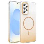 For Samsung Galaxy A33 5G Gold Diamond Glitter Gradient MagSafe Shockproof Phone Case(Gold)