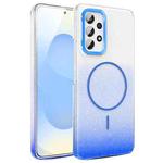 For Samsung Galaxy A53 5G Gold Diamond Glitter Gradient MagSafe Shockproof Phone Case(Blue)