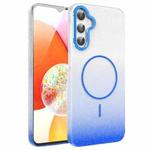 For Samsung Galaxy A14 4G / 5G Gold Diamond Glitter Gradient MagSafe Shockproof Phone Case(Blue)