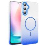 For Samsung Galaxy A24 4G Gold Diamond Glitter Gradient MagSafe Shockproof Phone Case(Blue)