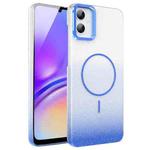 For Samsung Galaxy A05 Gold Diamond Glitter Gradient MagSafe Shockproof Phone Case(Blue)
