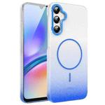 For Samsung Galaxy A05s Gold Diamond Glitter Gradient MagSafe Shockproof Phone Case(Blue)