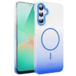 For Samsung Galaxy A25 5G Gold Diamond Glitter Gradient MagSafe Shockproof Phone Case(Blue)