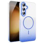 For Samsung Galaxy S23 FE 5G Gold Diamond Glitter Gradient MagSafe Shockproof Phone Case(Blue)