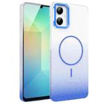 For Samsung Galaxy A06 4G Gold Diamond Glitter Gradient MagSafe Shockproof Phone Case(Blue)