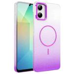For Samsung Galaxy A06 4G Gold Diamond Glitter Gradient MagSafe Shockproof Phone Case(Purple)
