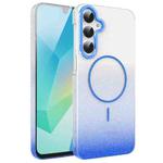 For Samsung Galaxy A16 5G Gold Diamond Glitter Gradient MagSafe Shockproof Phone Case(Blue)
