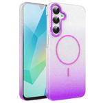 For Samsung Galaxy A16 5G Gold Diamond Glitter Gradient MagSafe Shockproof Phone Case(Purple)