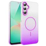 For Samsung Galaxy A26 5G Gold Diamond Glitter Gradient MagSafe Shockproof Phone Case(Purple)