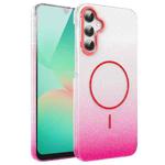 For Samsung Galaxy A26 5G Gold Diamond Glitter Gradient MagSafe Shockproof Phone Case(Red)