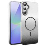 For Samsung Galaxy A36 5G Gold Diamond Glitter Gradient MagSafe Shockproof Phone Case(Black)
