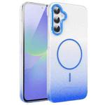 For Samsung Galaxy A36 5G Gold Diamond Glitter Gradient MagSafe Shockproof Phone Case(Blue)